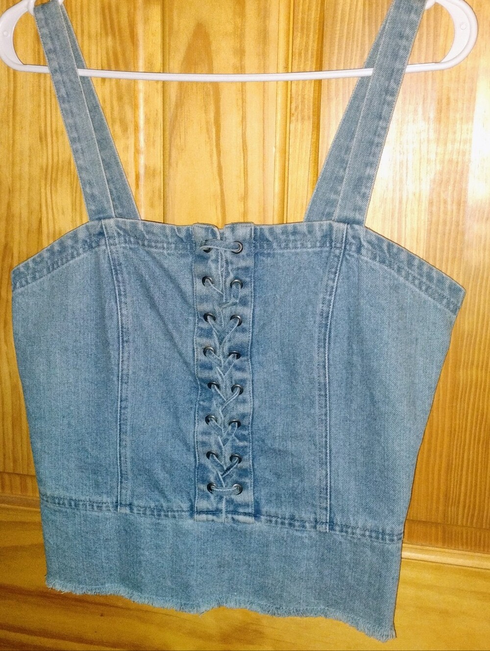 American Eagle Corset Denim Top Medium